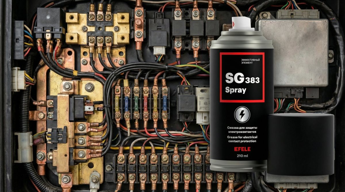 Диэлектрическая смазка EFELE SG-383 Spray защищает автомобильное электрообрудование