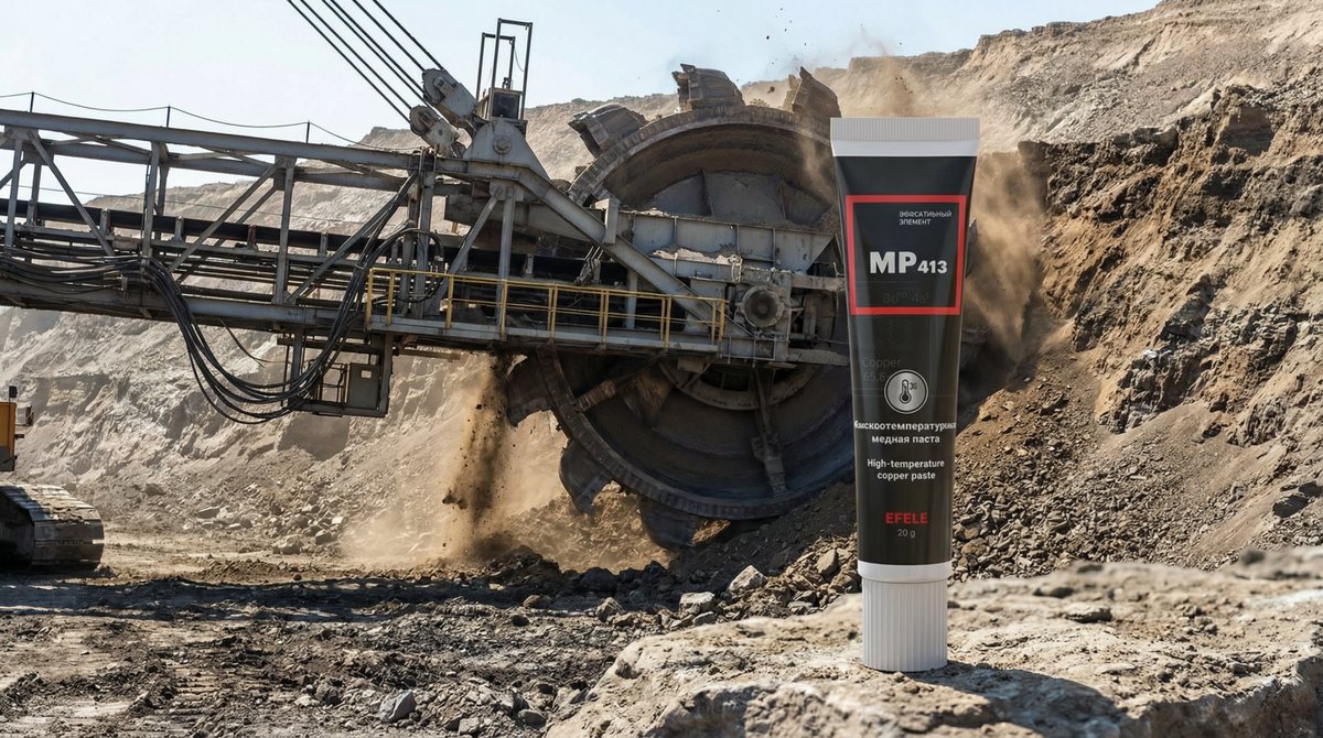 Медная смазка EFELE MP-413 упрощает обслуживание горно-обогатительной техники