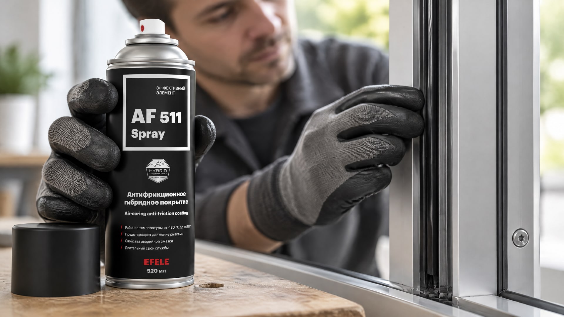 Нанесение EFELE AF-511 Spray на алюминиевый сплав для восстановления покрытия.