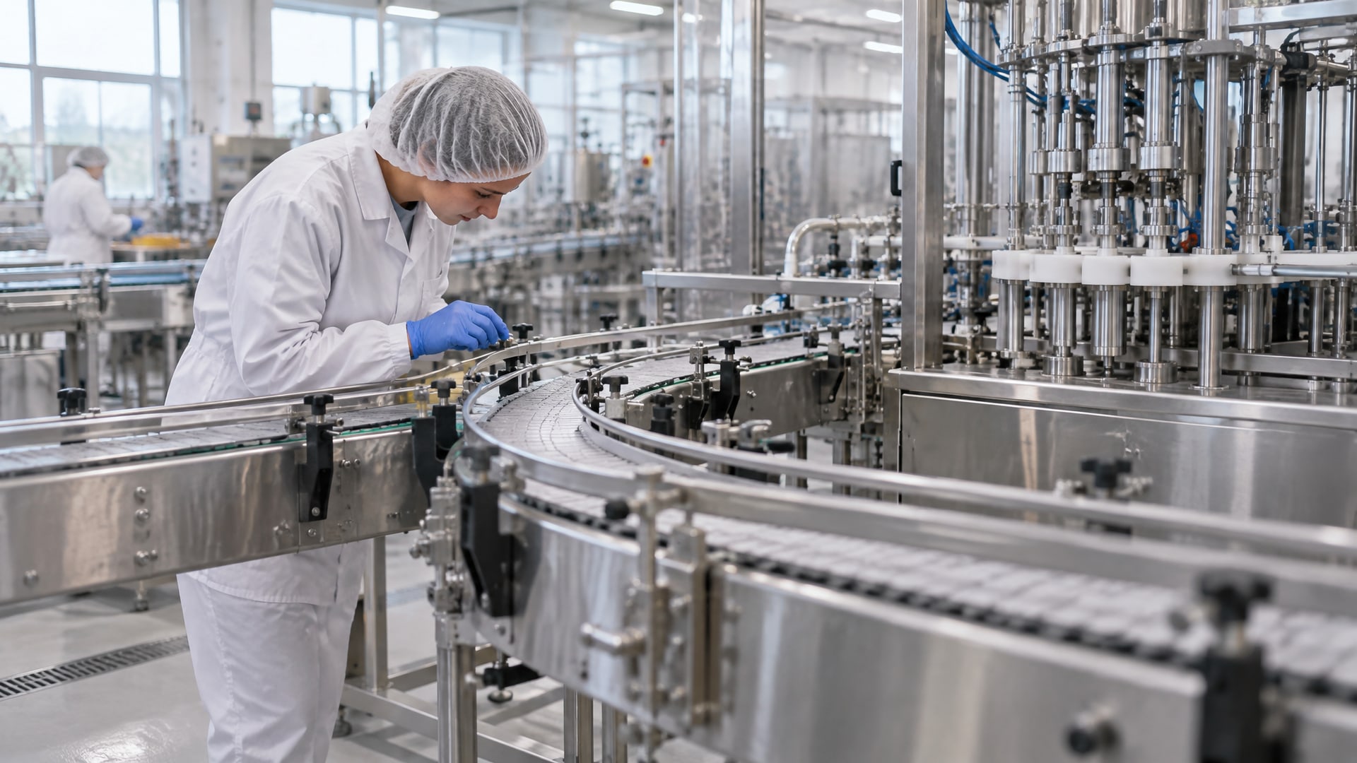Капля смазки упала с направляющей конвейерной ленты, защита продукта смазка под угрозой.